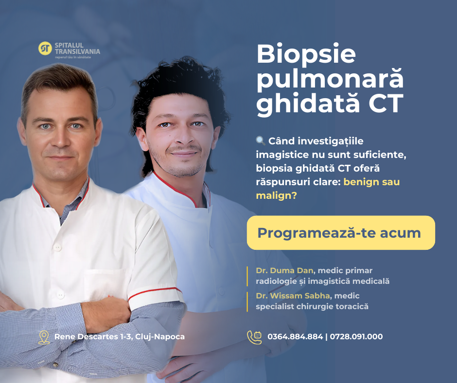 Biopsie pulmonară ghidată CT la Spitalul Transilvania din Cluj