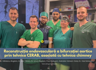 Echipa medicală a Spitalului Transilvania în timpul unei intervenții endovasculare pentru tratamentul sindromului Leriche